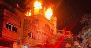 إعلان الحداد في فلسطين على مصرع 21 شخصاً في حريق طال مبنى سكني كانوا يقطنوه
